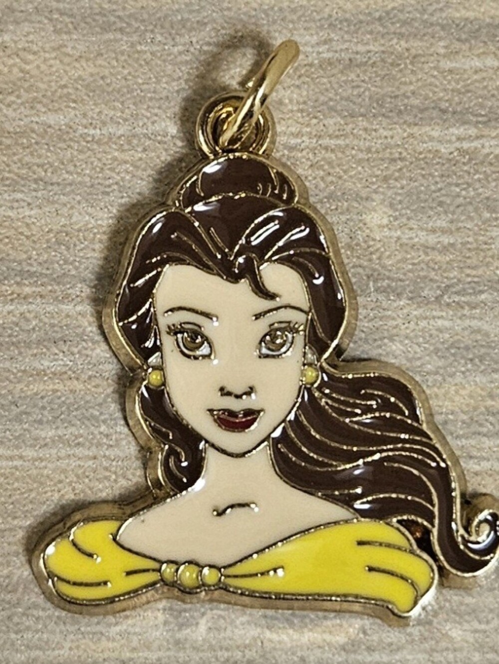 DISNEY BEAUTY AND THE BEAST BELLE ENAMEL GOLD TONE PENDANT CHARM